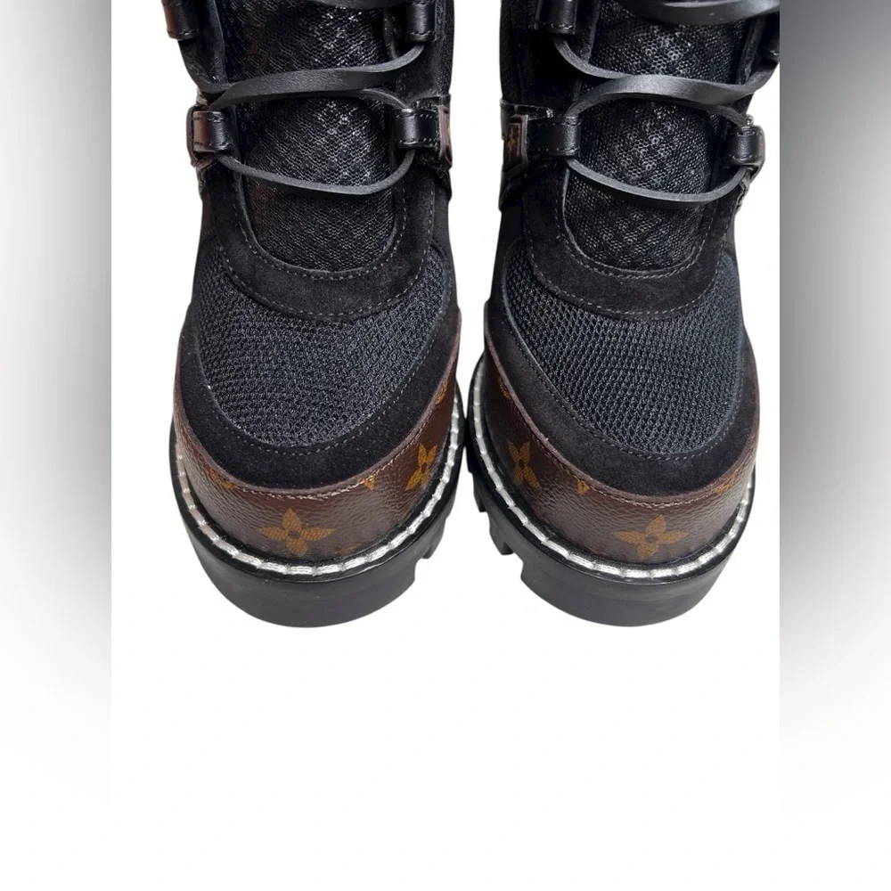 Louis Vuitton Monogram Star Trail High Heel Ankle Boots Size 38